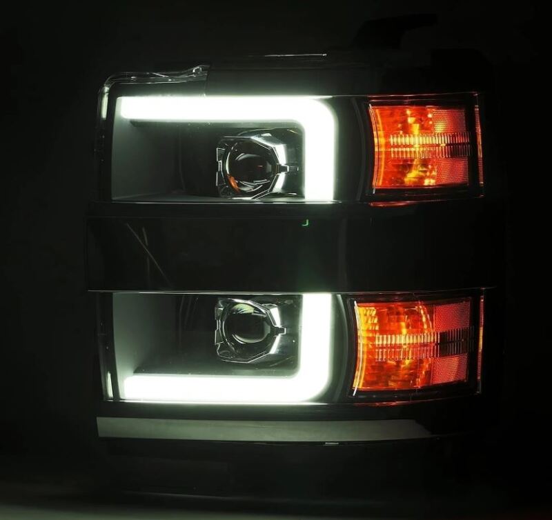 AlphaRex 15-19 Chevy Silverado 2500/3500 LUXX-Series Proj. Headlights Blk w/Actv SeqSig & SBDRL 880098 880098 User 2