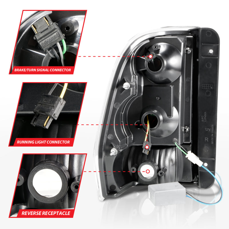 ANZO 2002-2009 Chevrolet Trailblazer LED Tail Lights w/ Light Bar Black Housing Smoke Lens 311372 311372 Photo - Unmounted