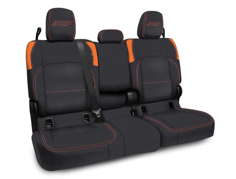 PRP Seats PRP Jeep Wrangler JT Rear Bench Covers - with Armrest - Black/Orange B056-07 B056-07 Photo - Primary