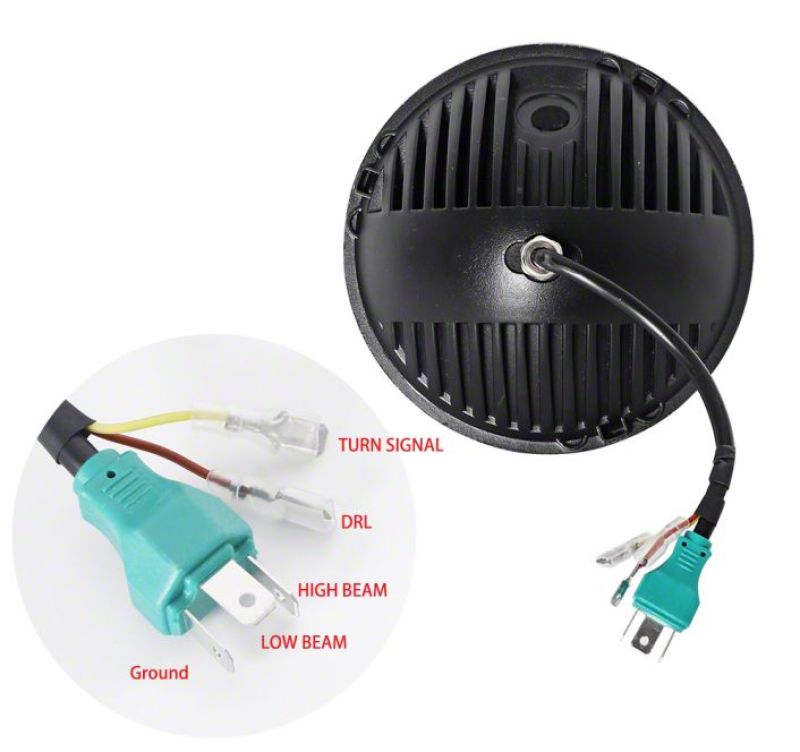 Raxiom 97-18 Jeep Wrangler TJ & JK Axial 7-In LED Headlights w/ DRL - Blk Housing (Clear Lens) J143372 J143372 Photo - Close Up