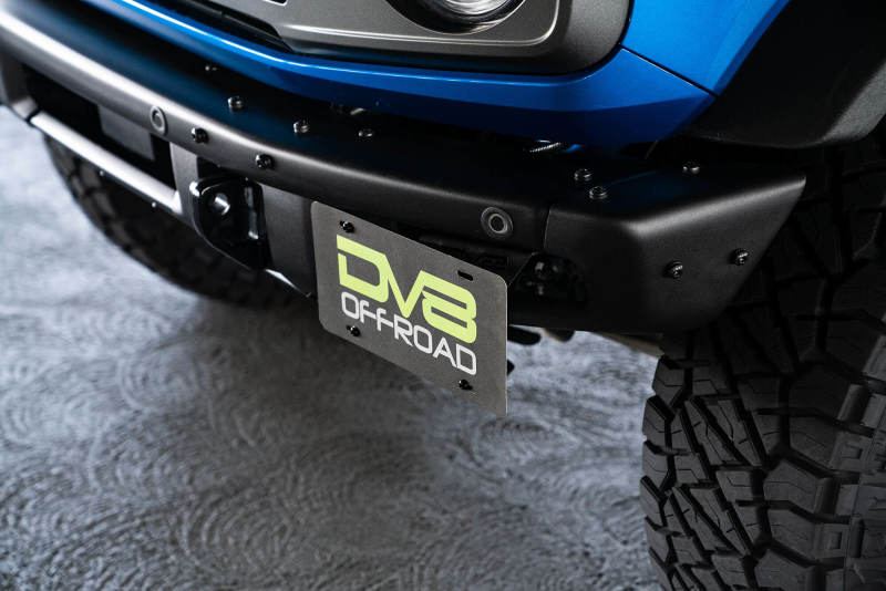 DV8 Offroad 21-22 Ford Bronco Factory Front Bumper License Relocation Bracket - Side LPBR-02 LPBR-02 Photo - lifestyle view