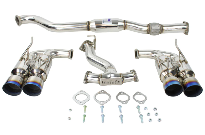 Invidia 08-14 Subaru WRX Hatchback Gemini Single Layer Titanium Tip Cat-back Exhaust HS08ST5GM4ST