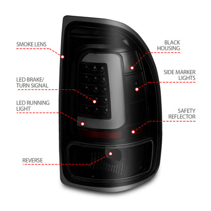 ANZO 1997-2004 Dodge Dakota LED Taillights Black Housing Smoke Lens Pair 311348 311348 User 3