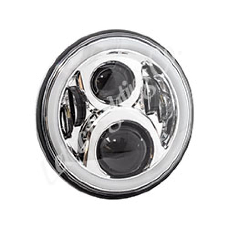 Letric Lighting 7in Led Chrome Full-Halo Indian LLC-ILHC-7DC