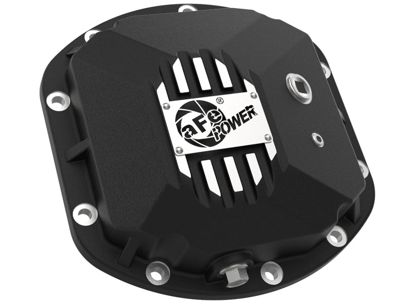 aFe 07-11 Jeep Wrangler JK Street Series Front & Rear Diff. Covers Black w/ Machined Fins/Gear Oil 46-7113AB 46-7113AB Photo - Unmounted