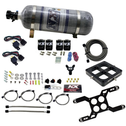 Nitrous Express Dominator Dual Stage Billet Crossbar Nitrous Kit (50-300 & 100-500HP) w/Comp Bottle 66047-12 66047-12 Photo - Primary