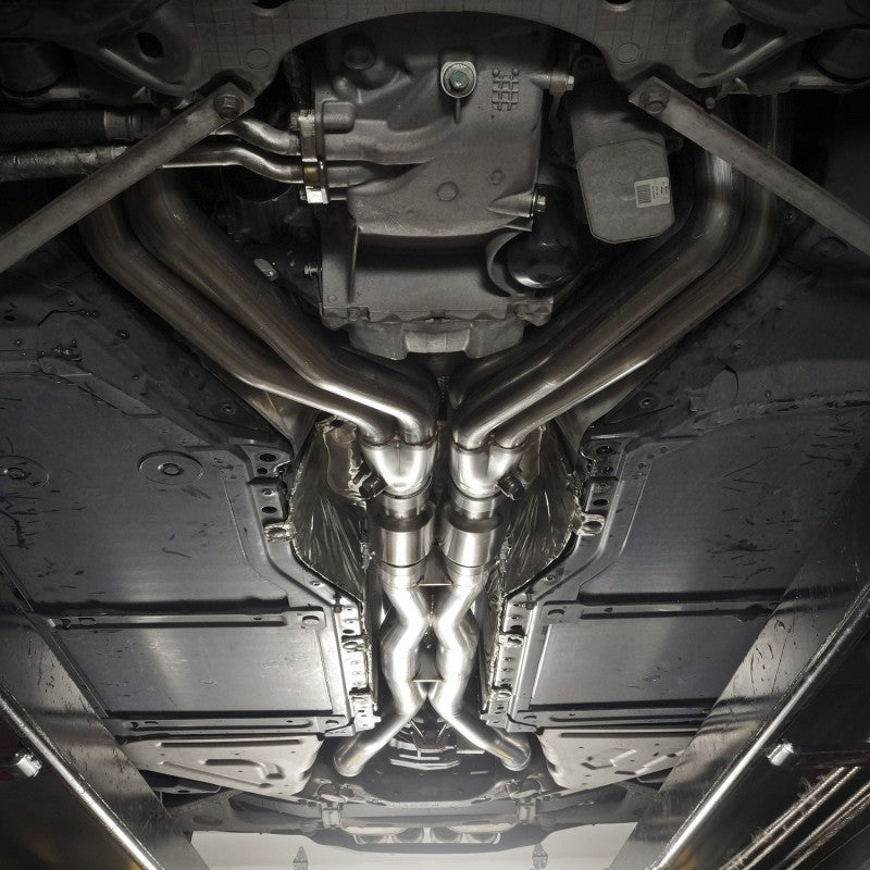 Stainless Works 2014-18 Corvette 6.2L Headers 2in Primaries w/ High-Flow Cats X-Pipe C72CAT C72CAT Photo - Mounted