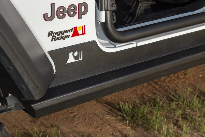Rugged Ridge XHD Rock Sliders,Steel;18-19 Jeep Wrangler JL,4 Door 11504.32 Photo - Mounted