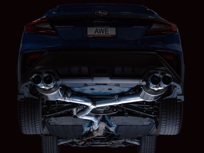 AWE Tuning 2022+ VB Subaru WRX Touring Edition Exhaust - Chrome Silver Tips 3015-42979 3015-42979 Photo - Mounted