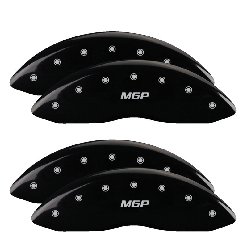 MGP 4 Caliper Covers Engraved Front & Rear MGP Black finish silver ch 10056SMGPBK 10056SMGPBK Photo - Primary