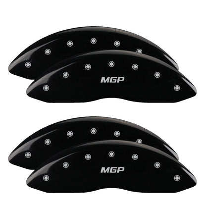 MGP 4 Caliper Covers Engraved Front & Rear MGP Black finish silver ch 10056SMGPBK 10056SMGPBK Photo - Primary