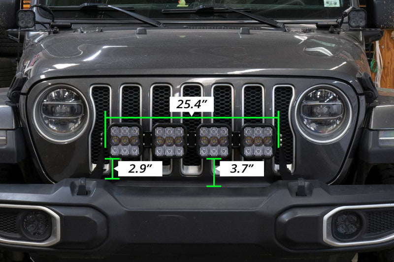Diode Dynamics Jeep JL SS5 4-Pod CrossLink Grille Lightbar Kit Pro - Yellow Combo DD7269 DD7269 User 4