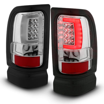 ANZO 1994-2001 Dodge Ram 1500 LED Taillights Plank Style Chrome w/ Clear Lens 311341 311341 User 5