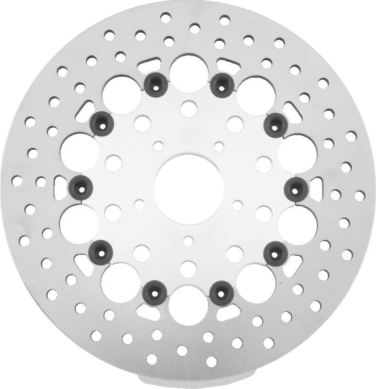TwinPower Twin Power 08-13 FLH FLT 6-17 DYNA Front 11.8 Floating Rotor With Holes Silver 666823 666823 Photo - Primary