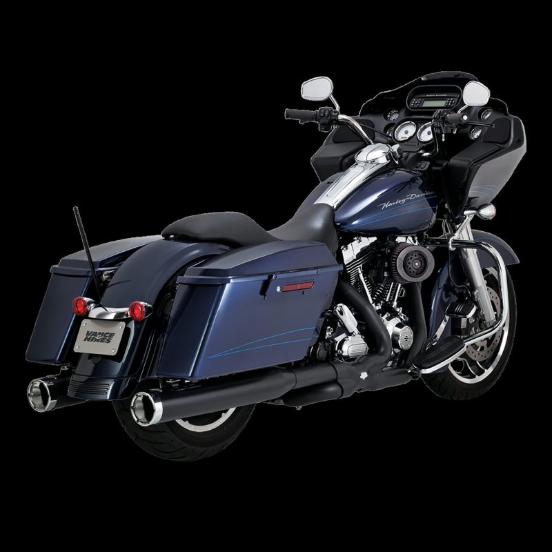 Vance and Hines Monster Round Slip-Ons Blk 46780