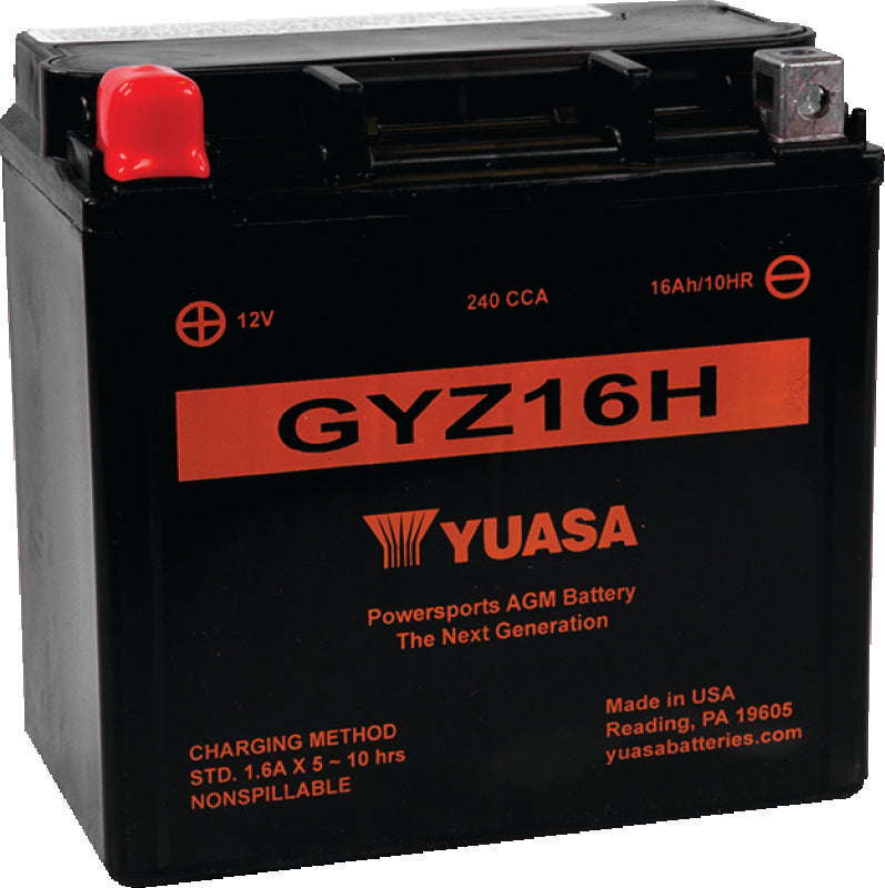 Yuasa Battery Yuasa GYZ16H High Performance Maintenance Free AGM 12 Volt Battery YUAM716GH YUAM716GH Photo - Primary
