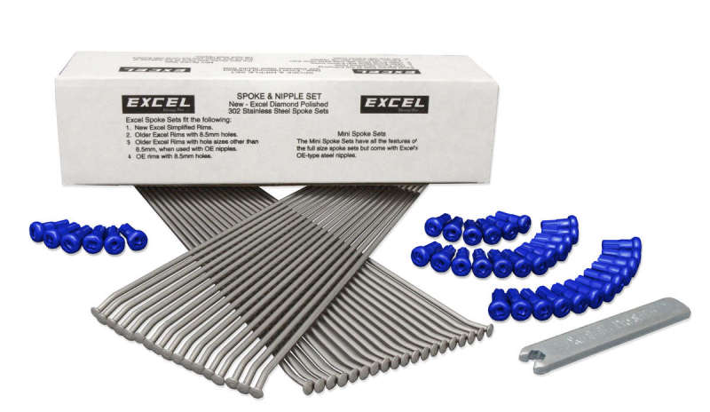 Excel Front Spoke/Blue Nipple Set (w/ Wrench) - 9 Gauge / 36 Qty - Blue XS9-11207B XS9-11207B User 1