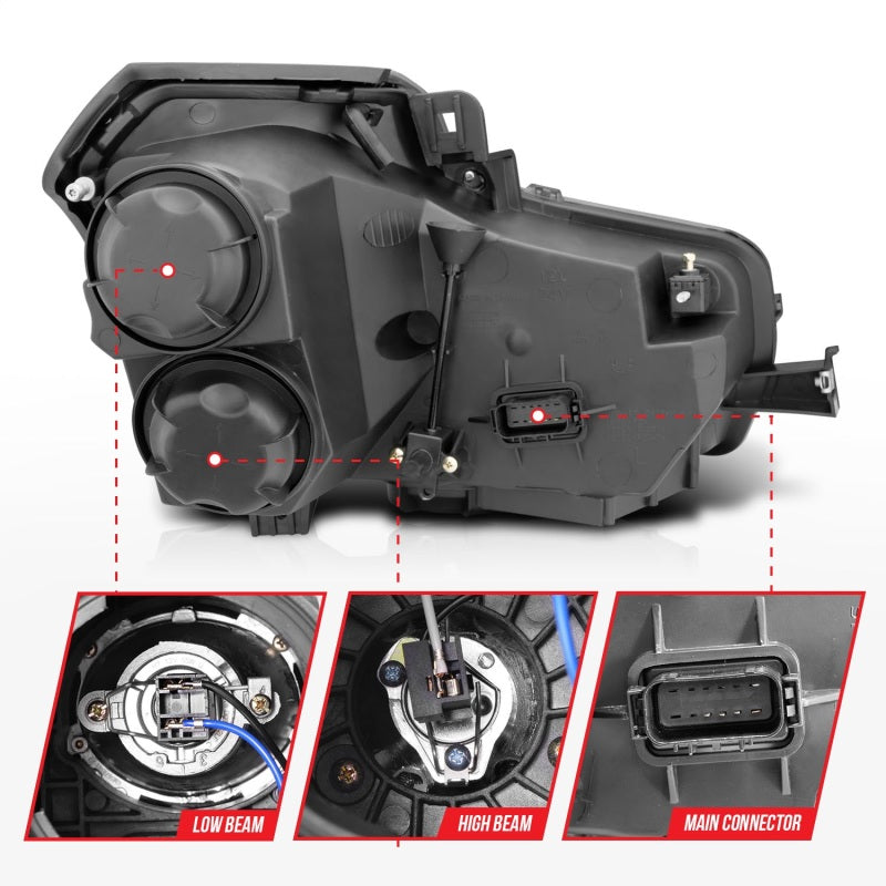Anzo 2003-2007 Cadillac Cts Projector Headlights w/ Halo Black (CCFL) 121417 Photo - Unmounted