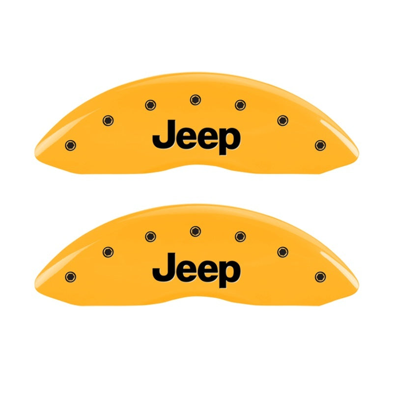 MGP Front set 2 Caliper Covers Engraved Front JEEP Yellow finish black ch 42011FJEPYL 42011FJEPYL Photo - Primary
