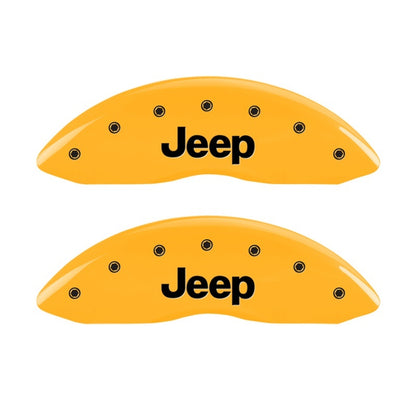 MGP Front set 2 Caliper Covers Engraved Front JEEP Yellow finish black ch 42011FJEPYL 42011FJEPYL Photo - Primary
