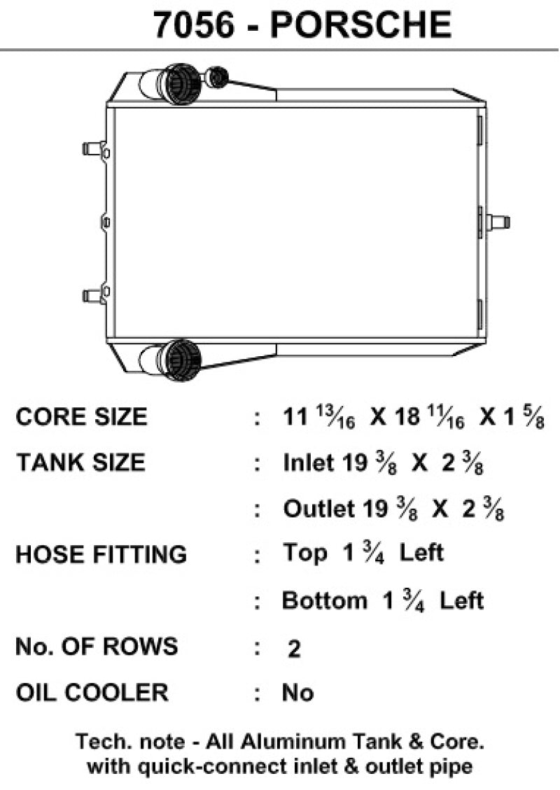CSF Porsche 911 Turbo (996 & 997) Porsche 911 GT2 (996 & 997) Porsche 911 7056 Technical Drawing