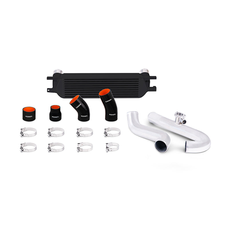 Mishimoto Black Intercooler Kit w/ Polished Pipes Mustang EcoBoost 2015+ MMINT-MUS4-15KPBK Photo - Primary