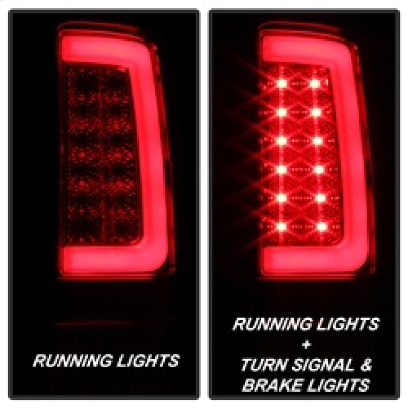 Spyder 07-13 GMC Sierra 1500 V2 Light Bar LED Tail Lights - Red Clear (ALT-YD-GS07V2-LBLED-RC) 5084767 5084767 Photo - Primary