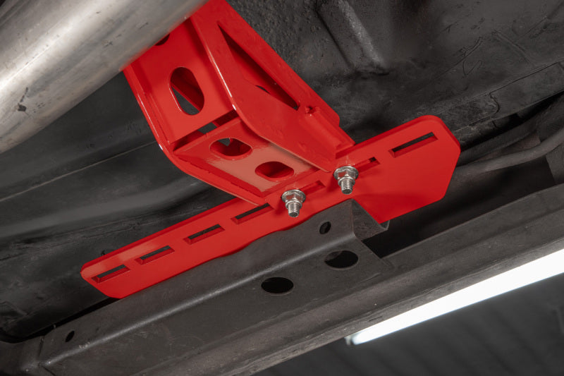 UMI Performance 78-88 GM G-Body Modular Adjustable Transmission Crossmember - Black 3108-B 3108-B Photo - Mounted