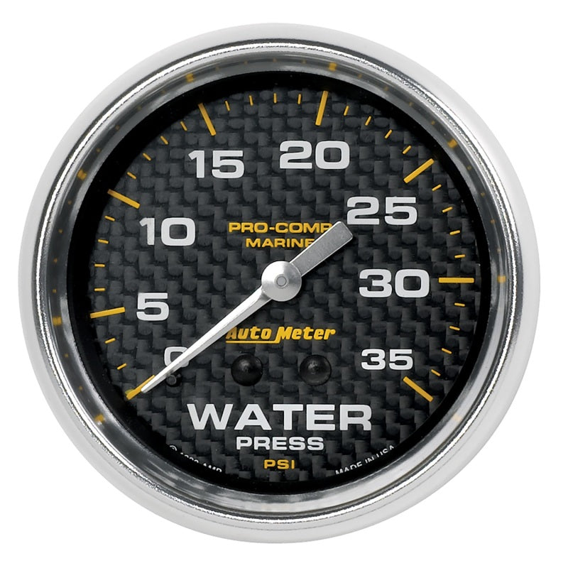 AutoMeter Marine Carbon Fiber Mechanical 2-5/8in 0-35PSI Water Pressure Gage 200773-40 200773-40 Photo - Primary