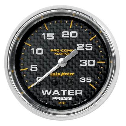 AutoMeter Marine Carbon Fiber Mechanical 2-5/8in 0-35PSI Water Pressure Gage 200773-40 200773-40 Photo - Primary
