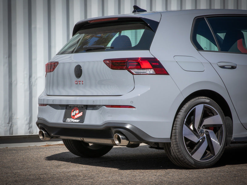 aFe Gemini XV 3in to 2 1/2in 304 SS Cat-Back Exhaust 22-23 Volkswagen GTI (MK8) 2.0L w/Polished Tips 49-36451-P 49-36451-P Photo - Mounted