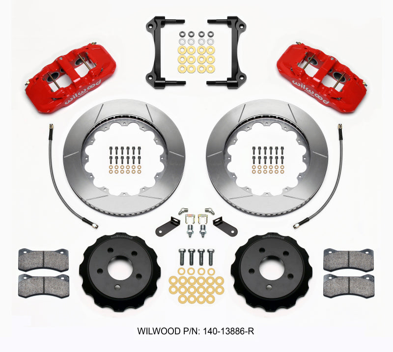 Wilwood AERO6 Front Hat Kit 14.00 Red 2015-Up Mustang w/Lines 140-13886-R 140-13886-R Photo - Primary