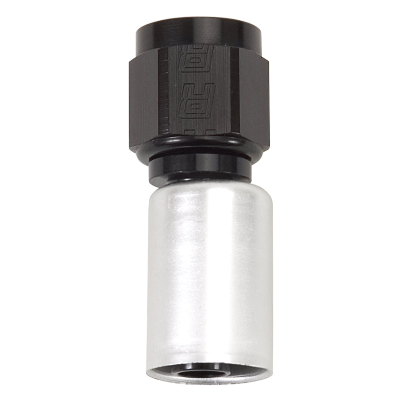 Russell #12 Crimp-on Straight Hose End - Black / Silver 610643 Photo - Primary