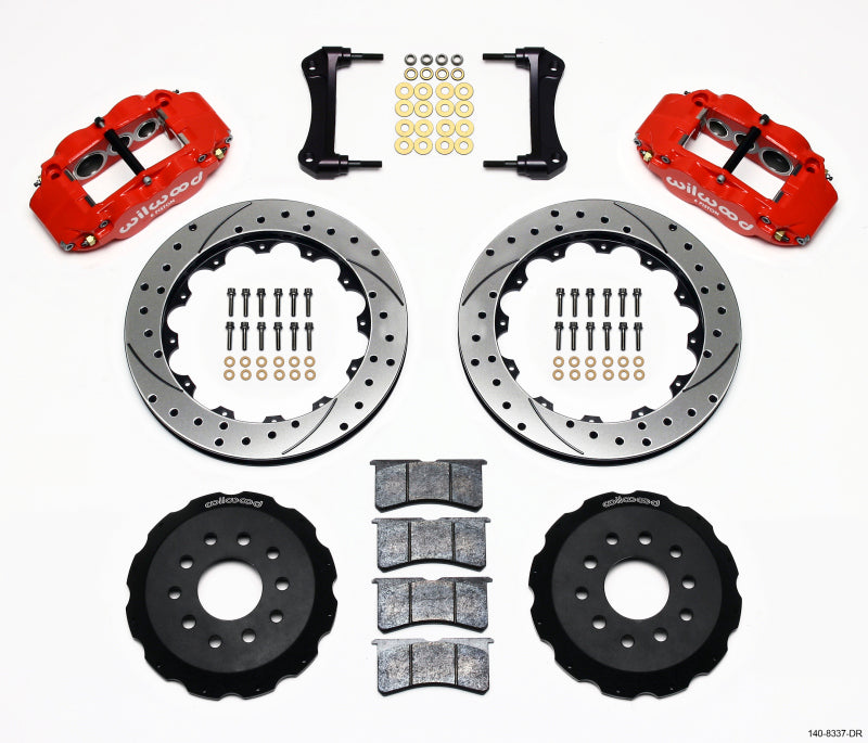 Wilwood Narrow Superlite 6R Front Hat Kit 12.88in Drill Red 88-93 Corvette C4 140-8337-DR 140-8337-DR Photo - Primary