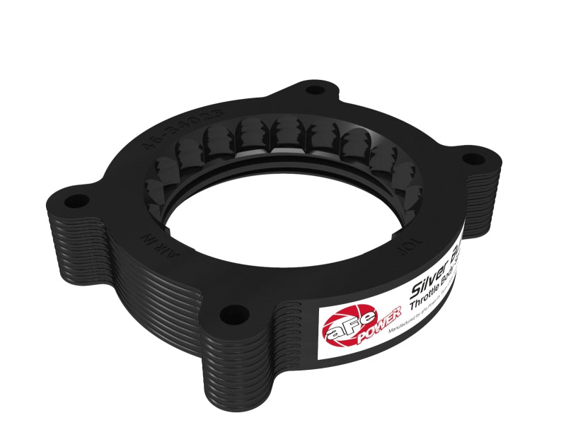 aFe 2020 Vette C8 Silver Bullet Aluminum Throttle Body Spacer / Works With aFe Intake Only - Black 46-34023B 46-34023B Photo - Unmounted