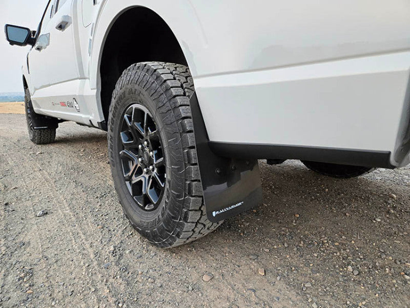 Rally Armor 21-24 Ford F-150 (Excl. Raptor) Black UR Mud Flap w/White Logo MF115-UR-BLK-WH MF115-UR-BLK-WH User 1