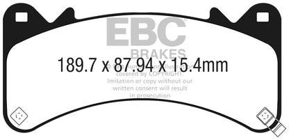 EBC 2015+ Chevrolet Tahoe 2WD (6 Piston Brembo) Yellowstuff Front Brake Pads DP43067R DP43067R Photo - Primary