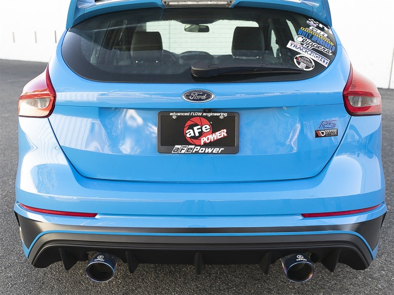 aFe Takeda 3in 304 SS Axle-Back Exhaust System w/ Blue Flame Tip 16-18 49-33104-L Photo - Mounted