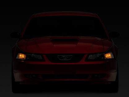Raxiom 99-04 Mustang Axial Series OEM Style Replacement Headlights- Black Housing (Clear Lens) 413419 413419 Photo - Close Up