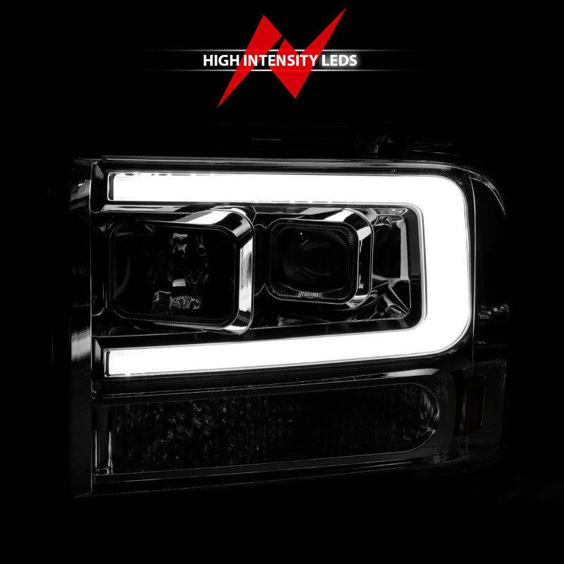 ANZO 99-04 Ford F250/F350/F450/Excursion (excl 99) Projector Headlights - w/Light Bar Chrome Housing 111552 111552 Photo - Unmounted