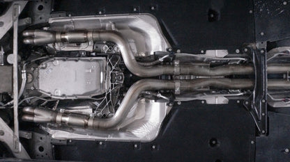Stainless Works 2016-18 Cadillac CTS-V Sedan Headers 2in Primaries 3in Catted Leads Into X-Pipe CTSV16HCAT CTSV16HCAT Photo - Mounted