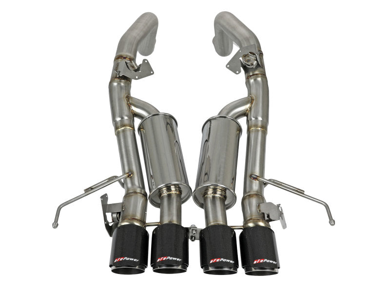 aFe MACH Force-Xp Axle-Back Exhaust System w/ Carbon Fiber Tips Chevrolet Corvette (C7) 14-19 6.2L 49-34056-1C 49-34056-1C Photo - Unmounted