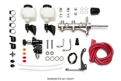 Wilwood Tandem Remote M/C Kit w L/H Bracket & Prop Valve - 7/8" Bore 261-14249-P Photo - Primary