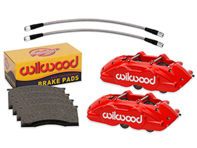 Wilwood 65-67 Ford Mustang D11 Calipers w/Pads and Lines - Red 140-16799-R