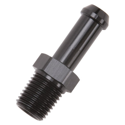 Edelbrock Hose End, Straight, 1/4" NPT to 3/8" Barb, Black Anodize 8191 Photo - Unmounted