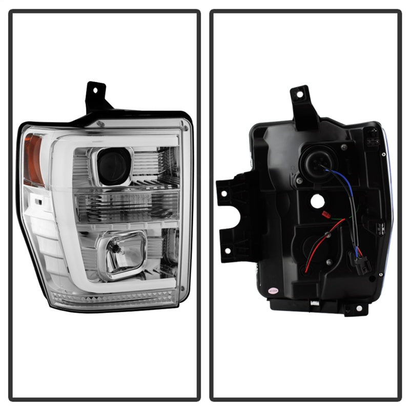 Spyder 08-10 Ford F-250 Super Duty V2 Light Bar DRL Projector Headlights - Chrm (PRO-YD-FS08V2-LB-C) 5084699 5084699 Photo - Unmounted