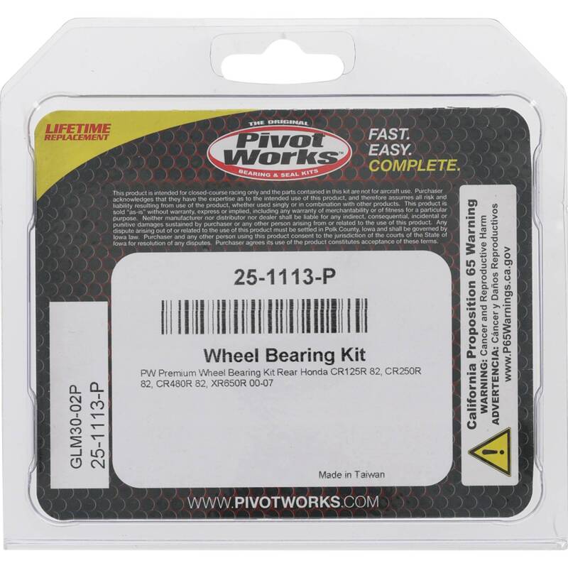 Pivot Works Honda Wheel Bearing Kit Premium Bearings 25-1113-P 25-1113-P Photo - Primary