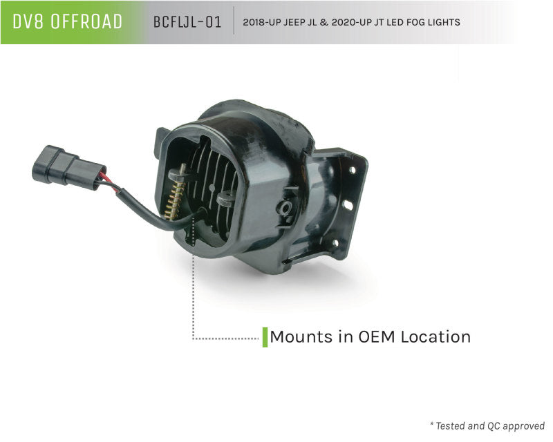 DV8 Offroad 18+ Jeep JL/ Gladiator LED Fog Lights BCFLJL-01 BCFLJL-01 Product Brochure - a specific brochure describing a Product