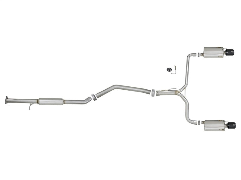 aFe Takeda Exhaust 304SS Dual Cat-Back w/ Black Tips 13-17 Honda 49-36605-B Photo - Unmounted