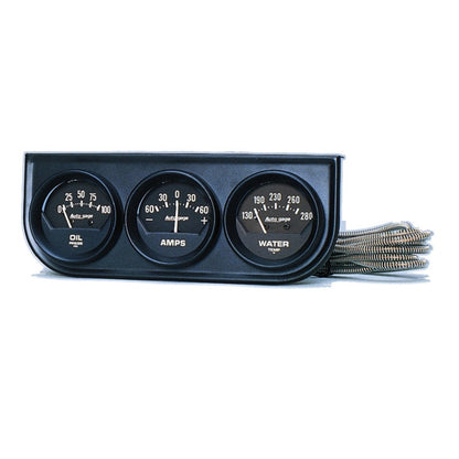 Autometer Gauge Console, Oilp/Wtmp/Amp, 2-1/16", 100 Psi/280 °F/60A, Blk Dial 2347 Photo - Primary